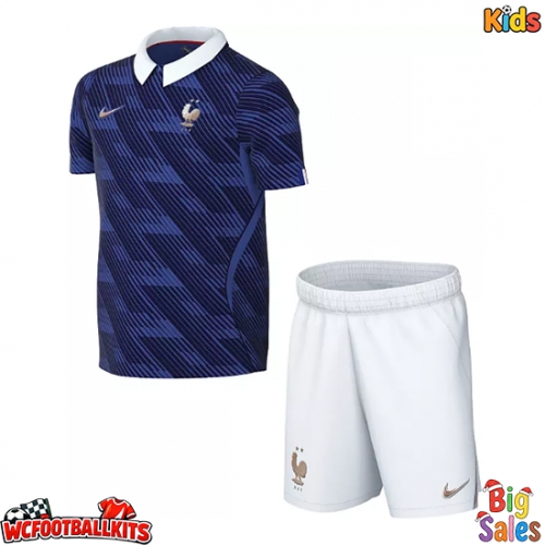 France Replica Home Stadium Kit for Kids World Cup 2026 Short Sleeve (+ pants)